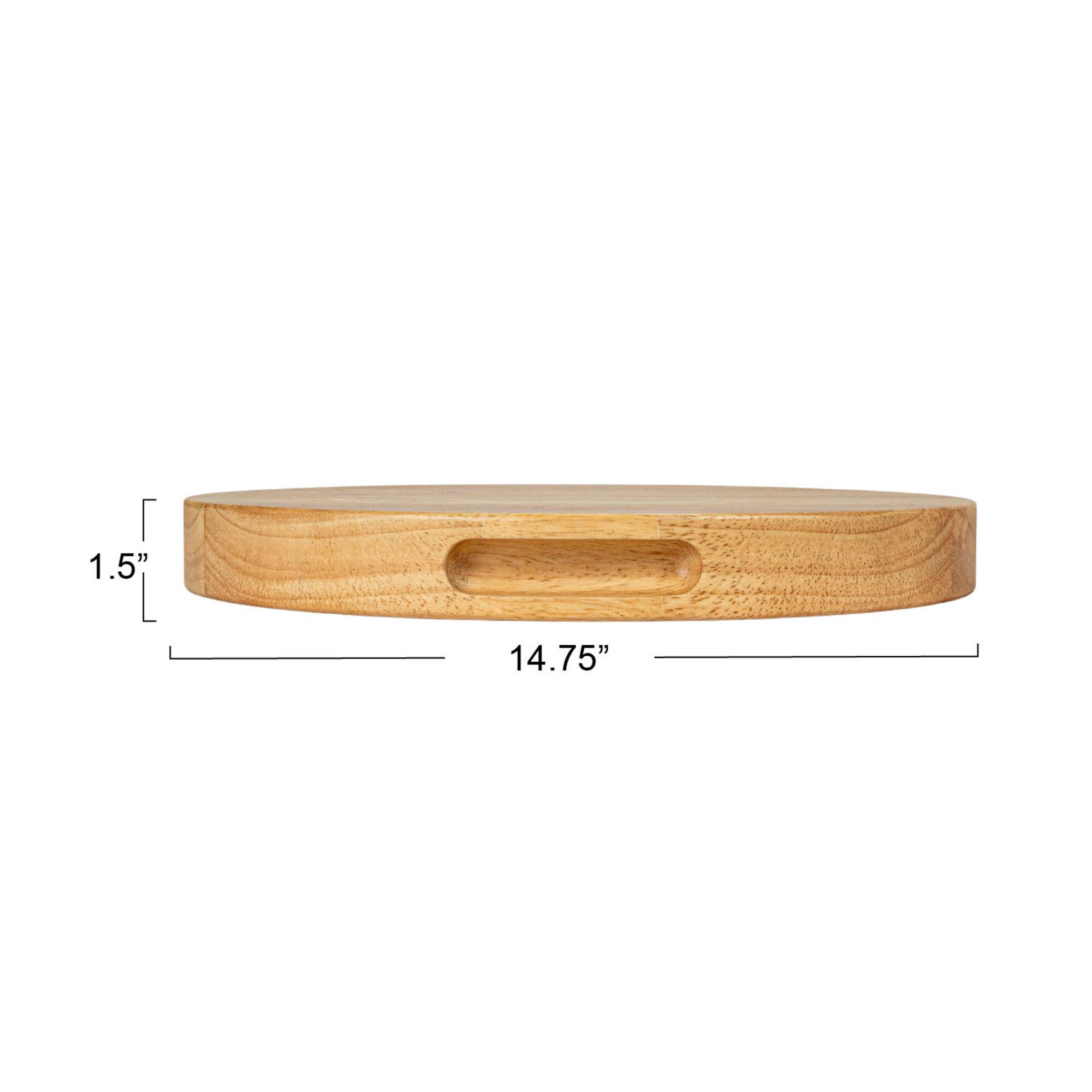 Hello Honey® 15" Round Rubberwood Cheese & Cutting Board